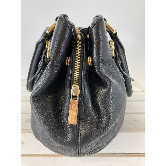 MICHAEL KORS, MEDIUM SIZE BLACK PEBBLED LEATHER HANDBAG - Picture 3 of 16